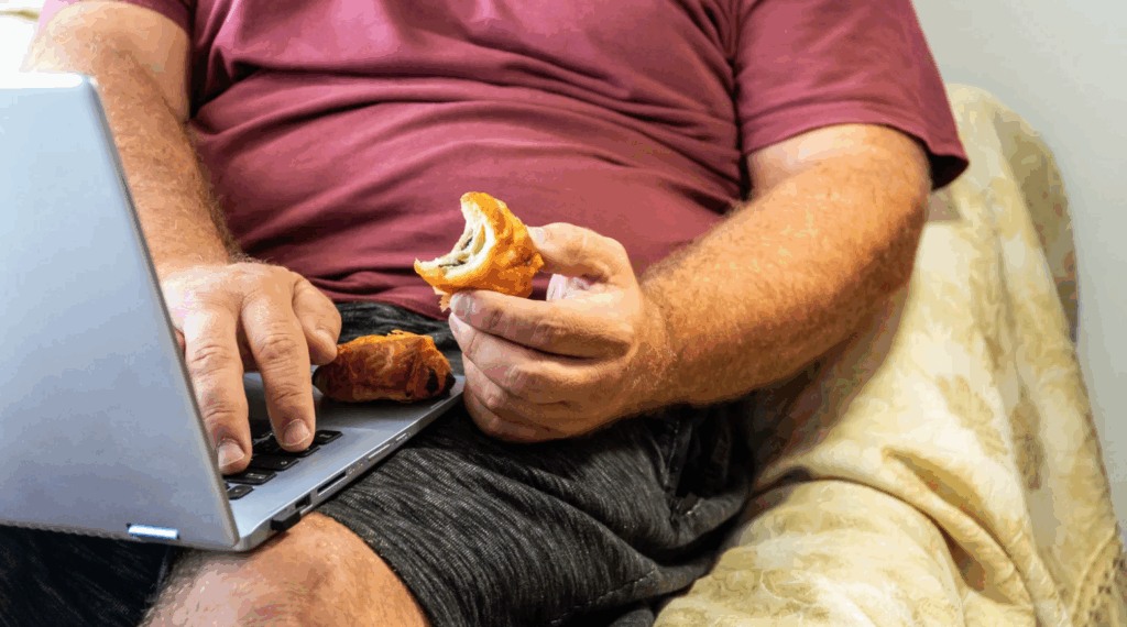 pai está obeso e com doenças